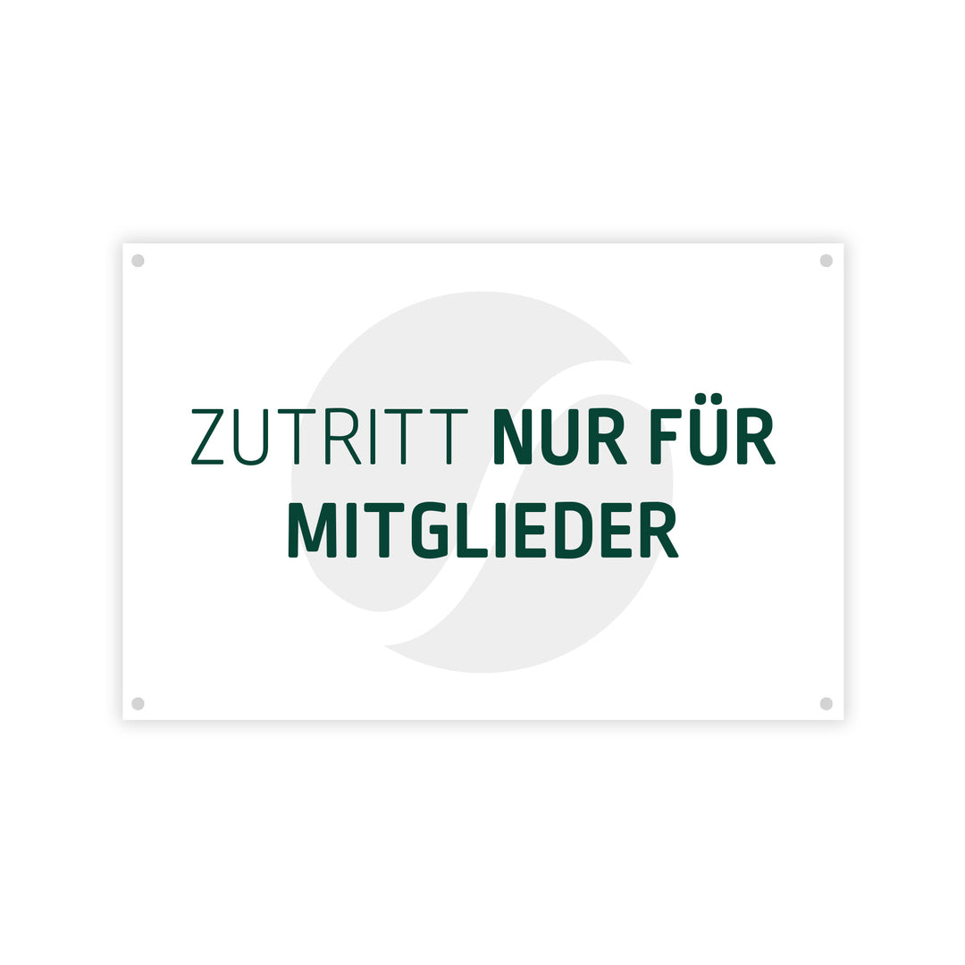 Court sign "Members" 30 x 20 cm