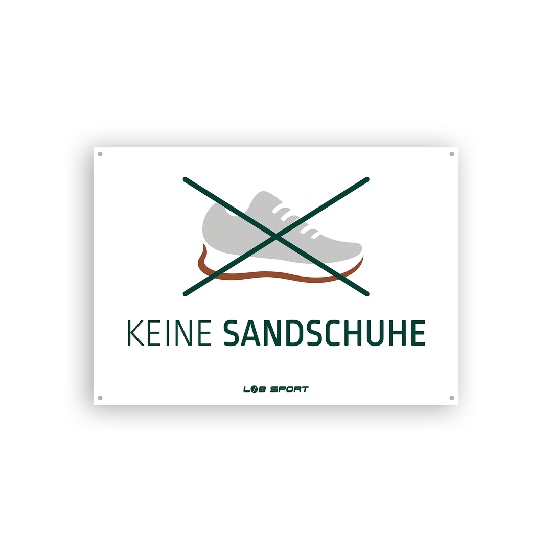 Verbotsschild SANDSCHUHE, 420 x 297 mm