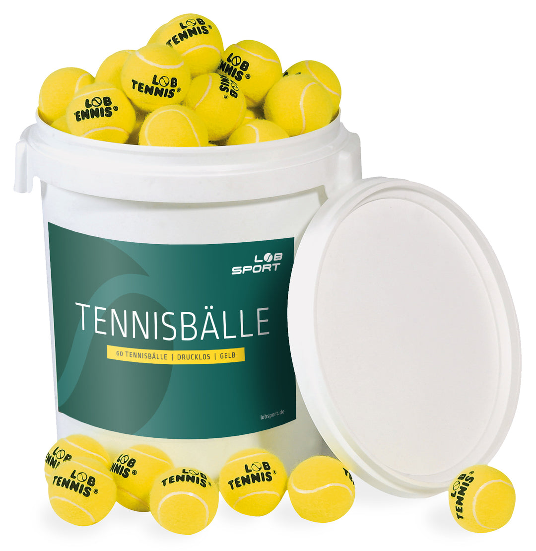 Ball container praise tennis balls, yellow, presseless