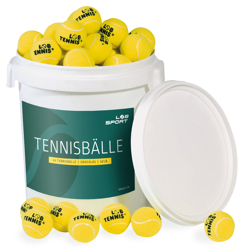 Ball container LOB tennis balls, yellow, pressureless
